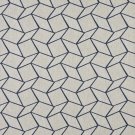 54"" Wide K0007E Blue and Off White, Geometric Boxes, Designer Quality Upholstery Fabric By The Yard
