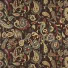 K0021A Blue Red Green Yellow Brown Floral Paisley Contemporary Upholstery Fabric By The Yard