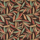 54"" Wide K0022B Red Blue Green Brown Foliage Leaves Contemporary Upholstery Fabric By The Yard