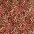 54"" Wide K0024B Burgundy, Green and Red, Abstract Paisley Contemporary Upholstery Fabric By The Yar