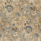 54"" Wide K0025A Gold, Blue and Green, Abstract Paisley Upholstery Fabric By The Yard