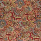 54"" Wide K0025B Green, Blue, Red and Gold, Abstract Floral Upholstery Fabric By The Yard
