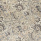 54"" Wide K0025D Blue, White and Gold, Abstract Floral Upholstery Fabric By The Yard
