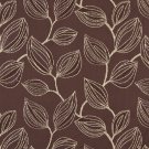 54"" Wide K0029A Brown and White, Large Leaves Contemporary Upholstery Fabric By The Yard