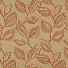 54"" Wide K0029C Beige and Red, Large Leaves Contemporary Upholstery Fabric By The Yard