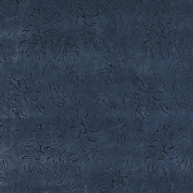 54"" Wide Navy Blue, Floral Microfiber Upholstery Fabric By The Yard