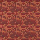 54"" C567 Burgundy and Gold, Abstract Geometric, Durable Upholstery Fabric By The Yard