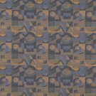 54"" C569 Dark Blue, Gold, and Green, Abstract Geometric, Durable Upholstery Fabric By The Yard