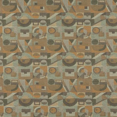 54"" C571 Gold, Green and Grey, Abstract Geometric, Durable Upholstery Fabric By The Yard