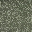 54"" C579 Dark Green, Green and White, Overlapping Circles, Durable Upholstery Fabric By The Yard