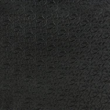 G344 Black, Metallic Raised Floral Vines Upholstery Faux Leather By The Yard