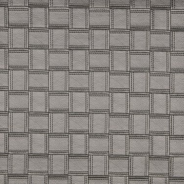 G696 Silver, Metallic Basket Woven Look Upholstery Faux Leather By The Yard