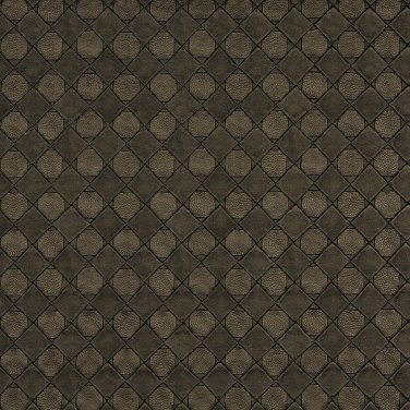 G796 Brown, Metallic Diamonds and Squares Upholstery Faux Leather By The Yard