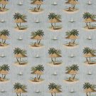54"" Wide A000 Sailboats Palm Trees Shade Umbrella Themed Tapestry Upholstery Fabric By The Yard
