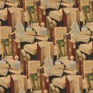 54"" Wide A008 Classic Books Writing Utensils Inkwells Themed Tapestry Upholstery Fabric By The Yard