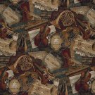 A010 Orchestra Symphony Violins Trumpets French Horns Themed Tapestry Upholstery Fabric By The Yard