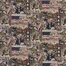 A013 Pro Football American Flags Football Players Themed Tapestry Upholstery Fabric By The Yard