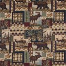 54"" Wide A014 Bears Deer Moose Acorns Pine Trees Themed Tapestry Upholstery Fabric By The Yard