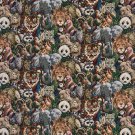 A017 Lions Tigers Elephants Giraffes Pandas Zebras Pelicans Tapestry Upholstery Fabric By The Yard