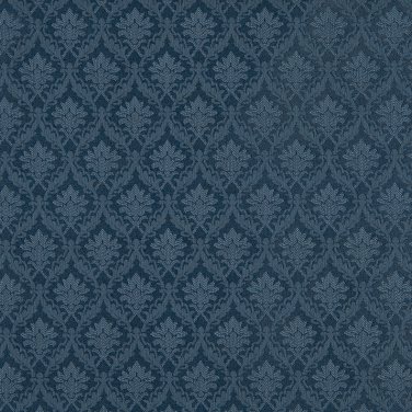 A145 Dark Blue Foliage And Bouquets Upholstery Fabric By The Yard | Width: 54""