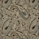 K0110A Brown Beige Light Blue Tan Paisley Woven Indoor Outdoor Upholstery Fabric By The Yard