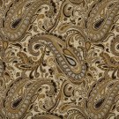 K0110B Brown Beige Gold Tan Paisley Woven Solution Dyed Indoor Outdoor Upholstery Fabric By The Yard