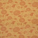 K0115A Gold Orange Floral Vines Woven Solution Dyed Indoor Outdoor Upholstery Fabric By The Yard