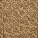 K0117A Dark Orange Tan Brown Floral Foliage Woven Indoor Outdoor Upholstery Fabric By The Yard