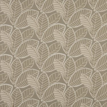 K0137A Gray Beige Leaves Woven Solution Dyed Indoor Outdoor Upholstery Fabric By The Yard