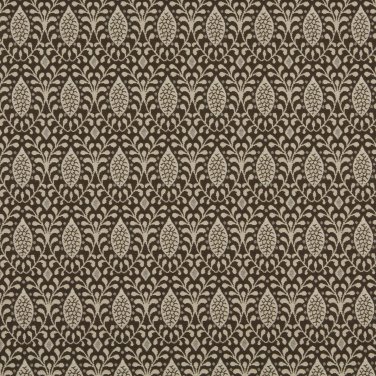 K0138A Brown Tan Vines Leaves Diamond Woven Indoor Outdoor Upholstery Fabric By The Yard