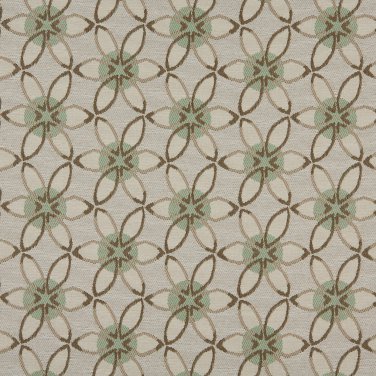 K0139A Beige Brown Turquoise Floral Polka Dot Woven Indoor Outdoor Upholstery Fabric By The Yard