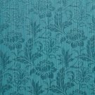 K0100K Turquoise Two Toned Floral Metallic Sheen Upholstery Fabric By The Yard | Width: 54""