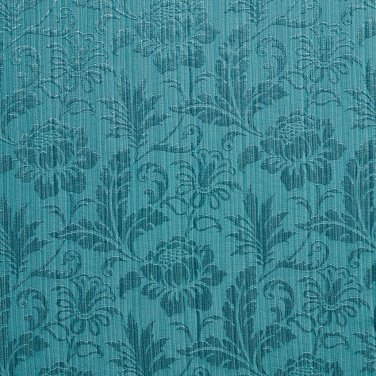 K0100K Turquoise Two Toned Floral Metallic Sheen Upholstery Fabric By The Yard | Width: 54""