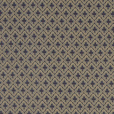 A467 Navy, Tan And Burgundy Diamond Clover Leaf Upholstery Fabric By The Yard | Width: 54""