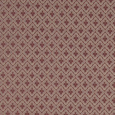 A469 Tan And Burgundy Diamond Clover Leaf Upholstery Fabric By The Yard | Width: 54""