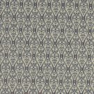 A486 Navy, Tan And Burgundy Waves Lines And Foliage Upholstery Fabric By The Yard | Width: 54""