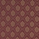 A489 Burgundy And Gold Two Toned Brocade Medallion Upholstery Fabric By The Yard | Width: 54""