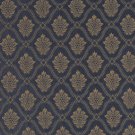 A491 Navy And Gold Two Toned Brocade Medallion Upholstery Fabric By The Yard | Width: 54""
