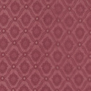 A494 Burgundy Two Toned Brocade Medallion Upholstery Fabric By The Yard | Width: 54""