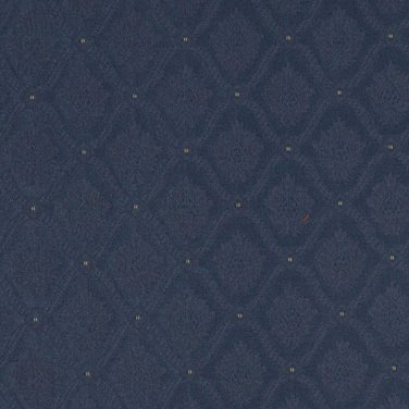 A495 Navy And Gold Two Toned Brocade Medallion Upholstery Fabric By The Yard | Width: 54""