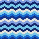 A209 Outdoor Indoor Upholstery Fabric By The Yard Contemporary Chevron Flame Stitch - Blue White