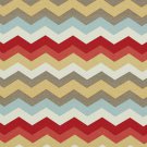 A211 Outdoor Indoor Upholstery Fabric By The Yard Chevron Flame Stitch - Red Blue Pink Gold Grey