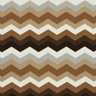 A212 Outdoor Indoor Marine Upholstery Fabric By The Yard| Chevron Flame Stitch - Brown Grey White