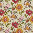 A215 Outdoor Indoor Upholstery Fabric By The Yard Contemporary Flowers Leaves - Yellow Red Green