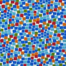 A217 Outdoor Indoor Marine Upholstery Fabric By The Yard| Square Boxes - Red, Blue, Green and Orange