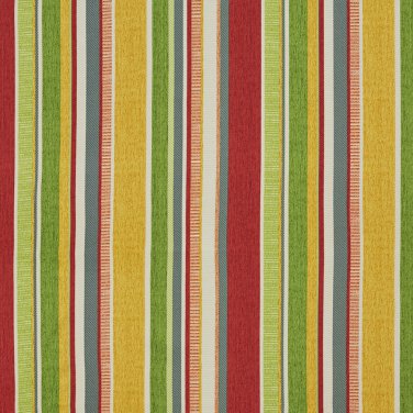 A242 Outdoor Upholstery Fabric By The Yard Contemporary Various Size Stripes - Green Yellow Red Blue