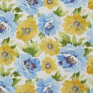 A259 Outdoor Indoor Marine Upholstery Fabric By The Yard| Large Flowers Leaves - Yellow Blue Green
