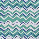 A274 Outdoor Upholstery Fabric By The Yard Contemporary Chevron Flame Stitch - Teal Blue White
