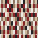 A275 Outdoor Indoor Upholstery Fabric By The Yard Contemporary Abstract Geometric - Red Black Beige