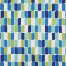 A276 Outdoor Upholstery Fabric By The Yard Contemporary Abstract Geometric - Teal Blue Green White